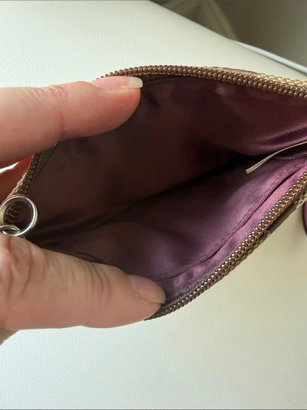 Coach wristlet brown